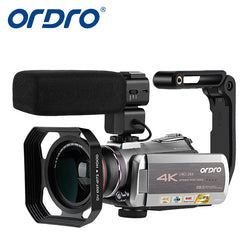 (خصومات رائعة واحدة فقط) مجموعة كاميرا الفيديو بتقنية WiFi الرقمية بتقنية التكبير الرقمي 64X من ORDRO HDR-AZ50
