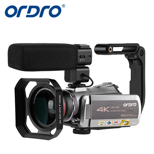 【1点限り大特価】ORDRO HDR-AZ50 64倍デジタルズームWiFiカムコーダーキット