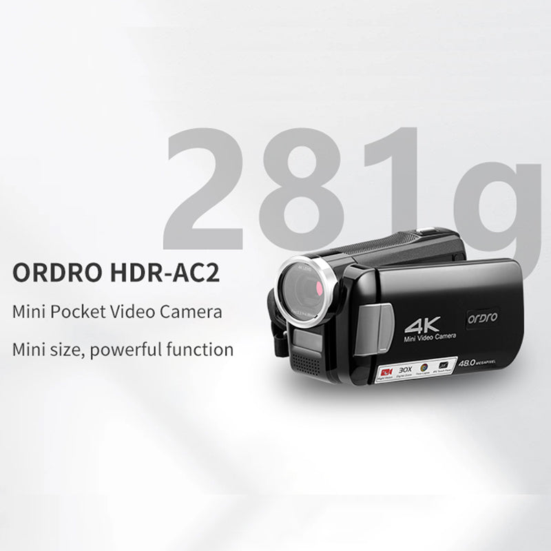 ORDRO HDR-AC2 Mini Digital 4K Camcorder | Use the hands of the 