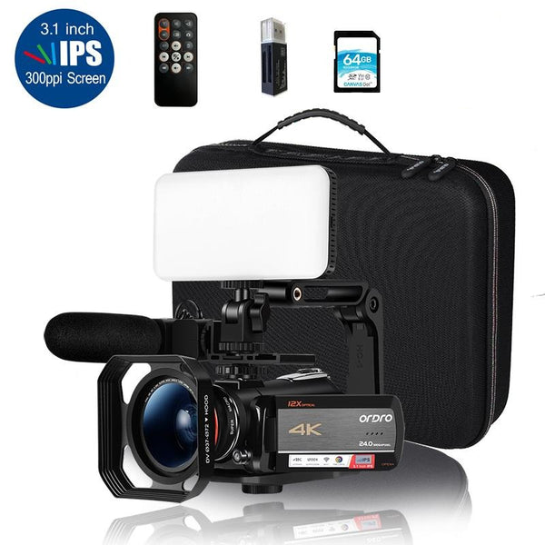 Kit videocamera ORDRO HDR-AC5 Vlogging 4K